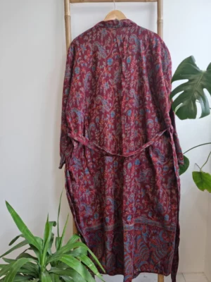 Yak Wool Unisex Kimono- Regal Maroon - Image 3