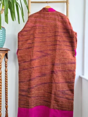 Yak wool unisex kimono in shade mustard and pink - Image 4