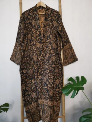 Unisex Yak Wool Kimono- Black Gold - Image 4