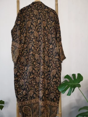 Unisex Yak Wool Kimono- Black Gold - Image 5