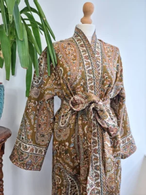 Merino Wool Floral Kimono Jacket - Unisex - Image 2