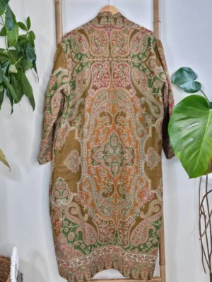 Floral Heena green Merino wool kimono - Image 3