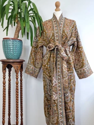 Merino Wool Floral Kimono Jacket - Unisex - Image 4