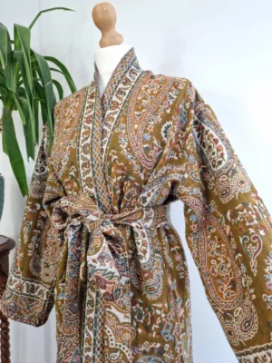 Merino Wool Floral Kimono Jacket - Unisex - Image 7