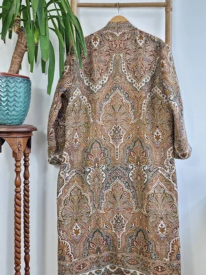 Merino Wool Kimono Jacket- olive cream - Image 3