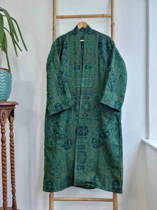 Merino Wool deep green Unisex Kimono Jacket