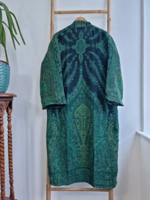 Merino Wool deep green Unisex Kimono Jacket - Image 2