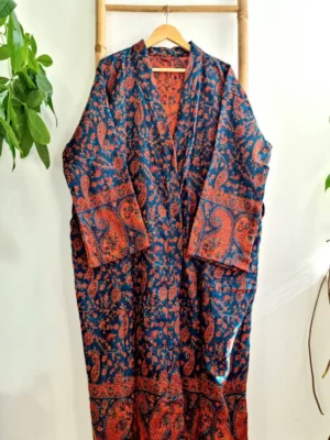 Unisex Yak Wool Kimono - shade of rusty orange - Image 2
