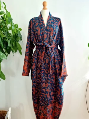 Unisex Yak Wool Kimono - shade of rusty orange - Image 4