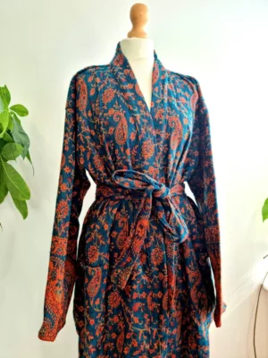 Unisex Yak Wool Kimono - shade of rusty orange - Image 6