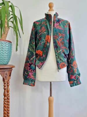Luxury Velvet Boho Quirky Floral Layer Dinner Chic Jacket Bolero Festival Autumn Winter Christmas Gift | Elegant Royal Emerald Green - Image 2