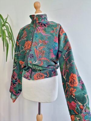 Luxury Velvet Boho Quirky Floral Layer Dinner Chic Jacket Bolero Festival Autumn Winter Christmas Gift | Elegant Royal Emerald Green - Image 4