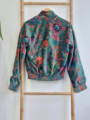 Luxury Velvet Boho Quirky Floral Layer Dinner Chic Jacket Bolero Festival Autumn Winter Christmas Gift | Elegant Royal Emerald Green - Image 9
