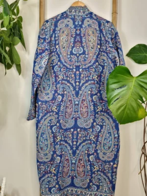 Classy merino wool kimono in shade blue - Image 3