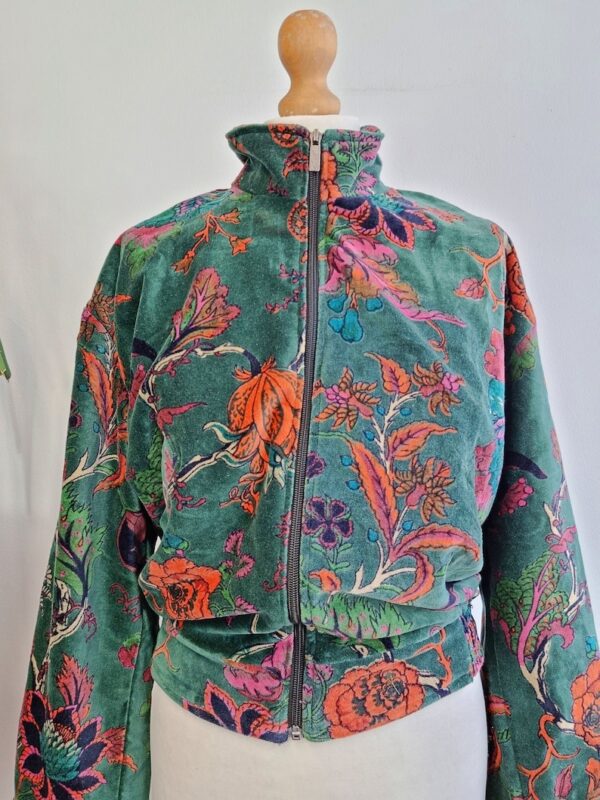 Luxury Velvet Boho Quirky Floral Layer Dinner Chic Jacket Bolero Festival Autumn Winter Christmas Gift | Elegant Royal Emerald Green