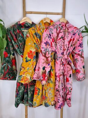 Luxury Velvet House Short Robe Unisex Kimono Boho Jacket Reversible Indian Silk Lined Christmas Gift Elegant Royal Baby Pink Crush Lover - Image 5