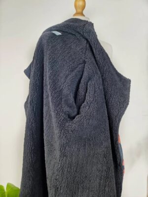 Suzani Hand Embroidered Unisex Long Jacket | Winter Boho Kashmir Crewel | Luxe Christmas Special Gift | Classic Black Peach Orange Ikat - Image 7