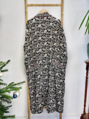 Couple Set Silk Boho Kimonos Man Woman House Beach Artist Robe His and Hers/ His and His | Black White Paisley Red Old Hollywood Lovers Gift - Image 9