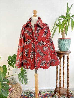 Unisex Bolero Velvet Short Jacket Spring Boho Special Love Gift | Classic Tiger Cheetah Carrot Hue Red Black Stripe | Quirky Urban Festival - Image 2