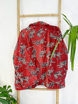 Unisex Bolero Velvet Short Jacket Spring Boho Special Love Gift | Classic Tiger Cheetah Carrot Hue Red Black Stripe | Quirky Urban Festival - Image 3
