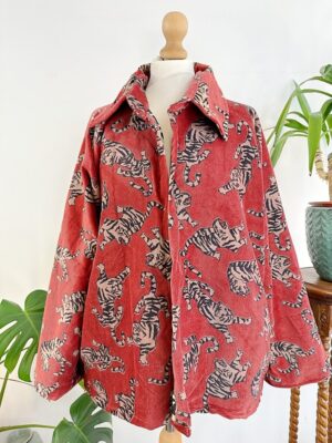 Unisex Bolero Velvet Short Jacket Spring Boho Special Love Gift | Classic Tiger Cheetah Carrot Hue Red Black Stripe | Quirky Urban Festival - Image 6