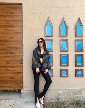 Suzani Hand Embroidered Unisex Bolero Short Artist Jacket Spring Boho Festival Yatch Special Love Gift | Quirky Black Muted Hues - Image 5