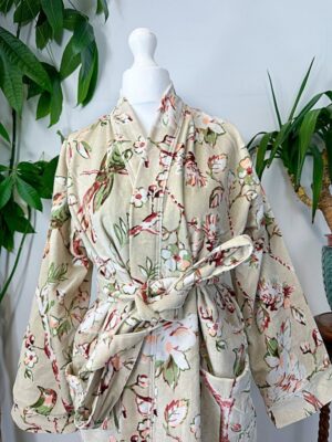 Luxury Velvet House Robe Unisex Kimono Boho Jacket Silky Lined Autumn Winter Christmas Gift Elegant Powder Beige Rust Olive - Image 10