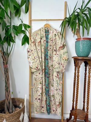 Luxury Velvet House Robe Unisex Kimono Boho Jacket Silky Lined Autumn Winter Christmas Gift Elegant Powder Beige Rust Olive - Image 4