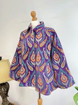 Velvet Suzani Artisan Hand Embroidered Short Bolero Jacket | Autumn Winter Boho Gypsy | Luxury Special Gift | Purple Peach Slate Blue Taupe - Image 8