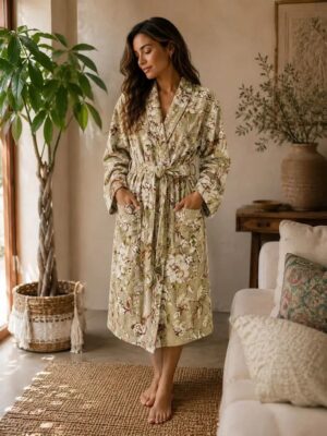 Luxury Velvet House Robe Unisex Kimono Boho Jacket Silky Lined Autumn Winter Christmas Gift Elegant Powder Beige Rust Olive