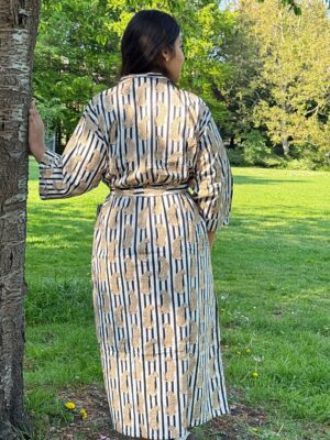 Pure Cotton Handprinted House Robe Summer Kimono | Floral Beach Coverup/Comfy Maternity Mom | Spring Orange Quirky Beige Black Cheetah Leopard Animal