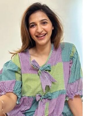 Summer Short Pyjama Set Green purple checks